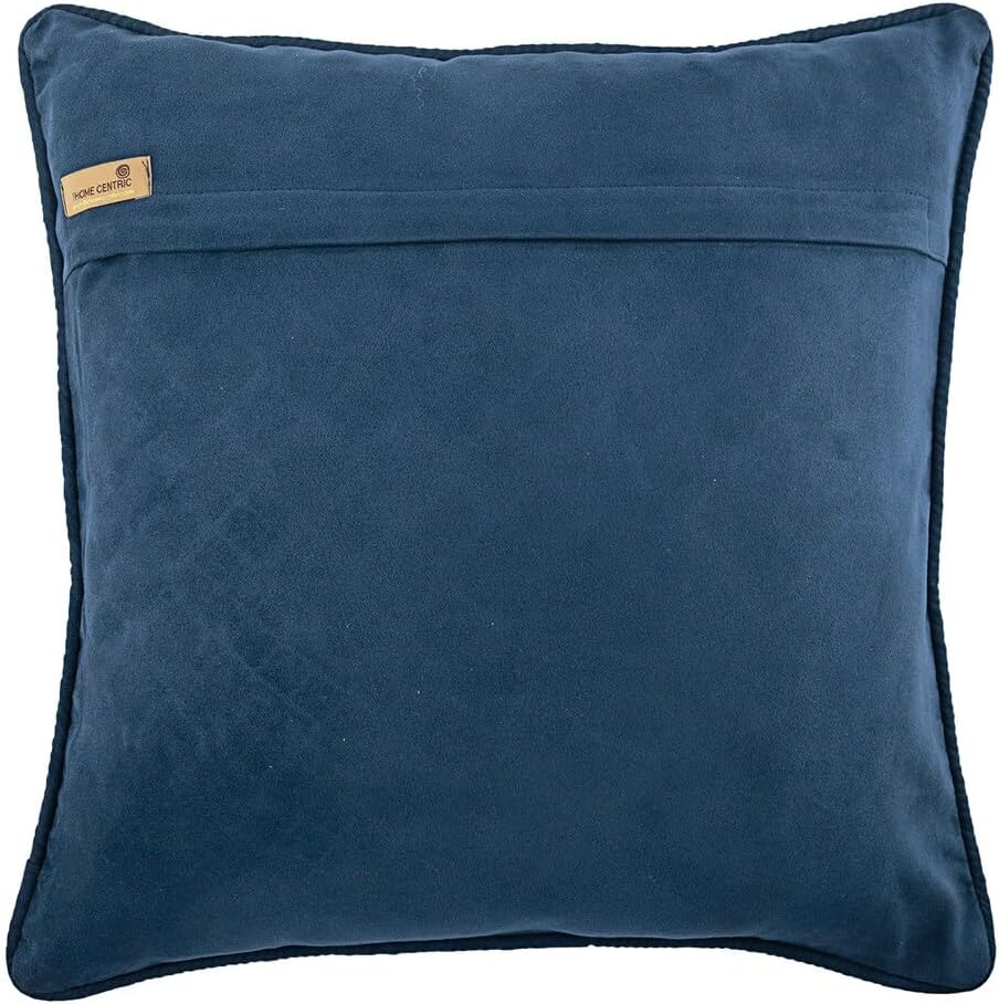 The HomeCentric Pillow Case with Zipper, Blue Pillow Cover, 12x12 inch (30x30 cm) Faux Leather, Textured Basket Weave Solid Color Club & Lounge Theme Pillows Cover, Modern - Blue Leather Weave