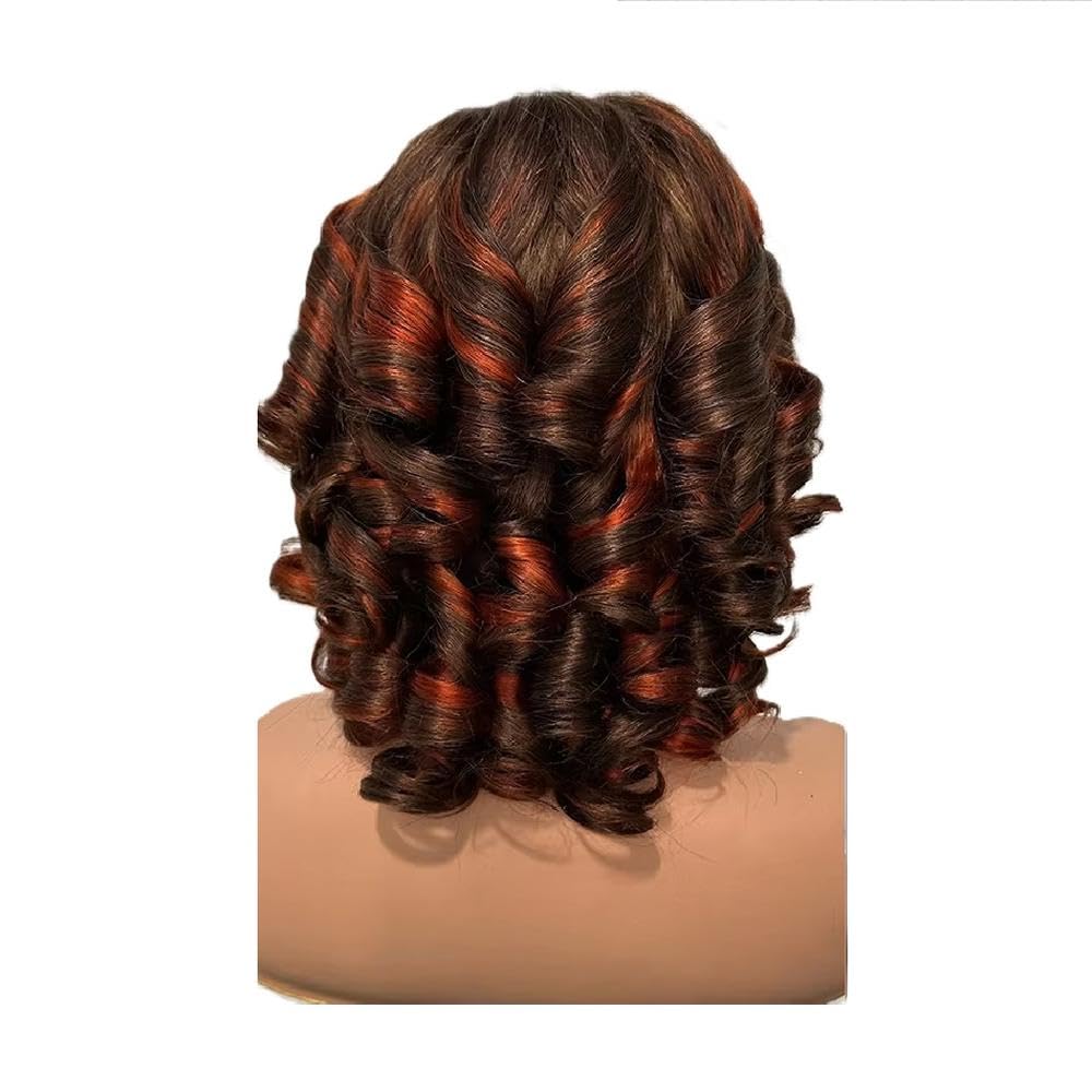 Accessori Parrucche Capelli Della Malesia 250 Densità 27 Ombre Evidenzia Onda Rimbalzante Wear And Go 5x5 Parrucche Ricce Bob Per Capelli Umani Senza Colla(2)