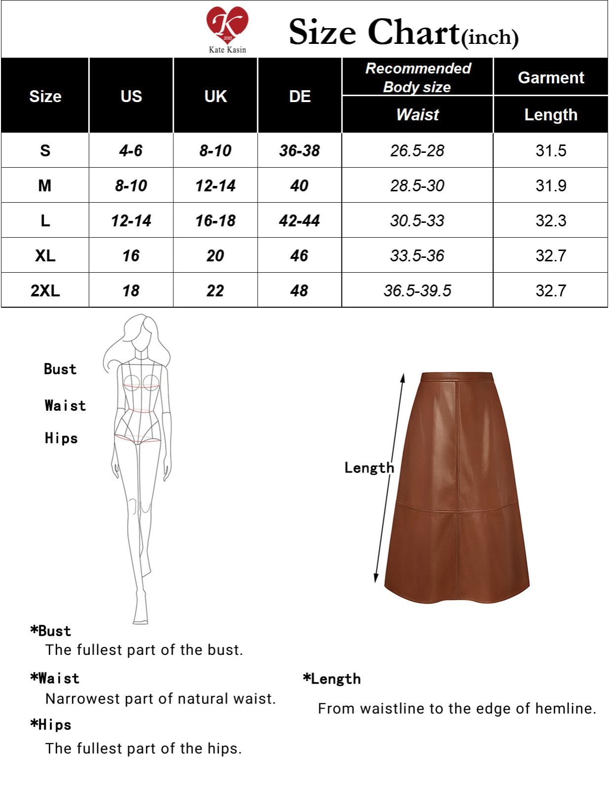 Kate Kasin 2025 Gonne da donna in ecopelle, gonna a vita alta, gonna longuette autunno inverno | Moda Alla Moda Elegante Lavoro Ufficio Affari Abbigliamento Casual Cocktail Dailywear Partito