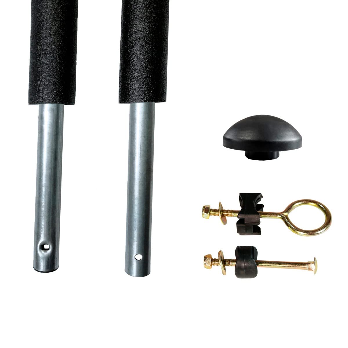 Poteaux De Filet De Sécurité Pour Trampoline – Lot De 8, Diamètre 25 Mm, Longueur Totale 215 Cm – Avec Mousse, Visserie, Capuchons