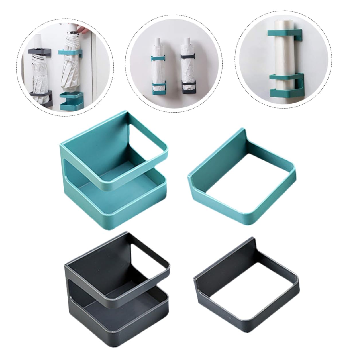 VALICLUD 2pcs Umbrella Storage Organizer Wall Mounted Holder for Home Entryway Office Adhesive Rack Space Saving Design for Lightweight Umbrellas and Items