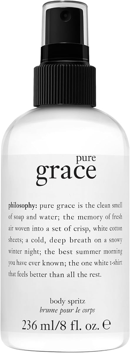 pure grace body spray - crisp & clean women's scent - with notes of water lily, leafy greens & musk - luxury body spritz for women - long lasting fragrance - 8 fl oz.