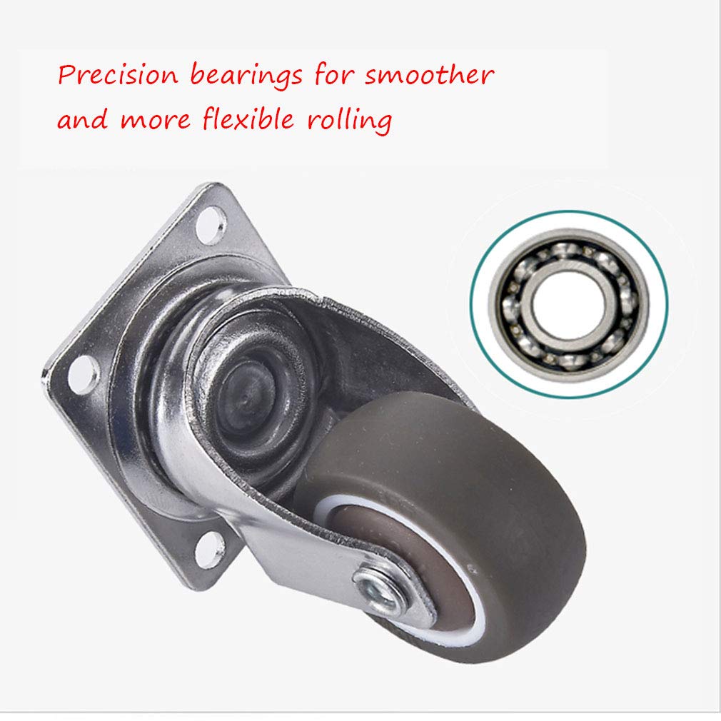 Drehbare Rollen, Rolle, Gummi-Möbelrollen aus Metall, for Kinderwagen/Blumenständerrad(1inch)