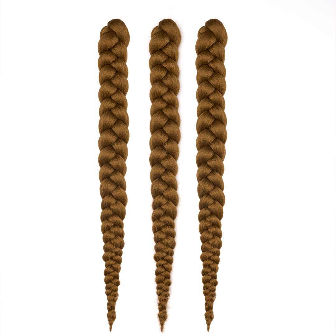 Dosso Beauty 3 Pack Hypoallergenic Pre-Stretched Braiding Hair, 28 Inches, Itch-Free, Fast Drying, Hot Water Set, Light-weight-85g, Synthetic, Soft