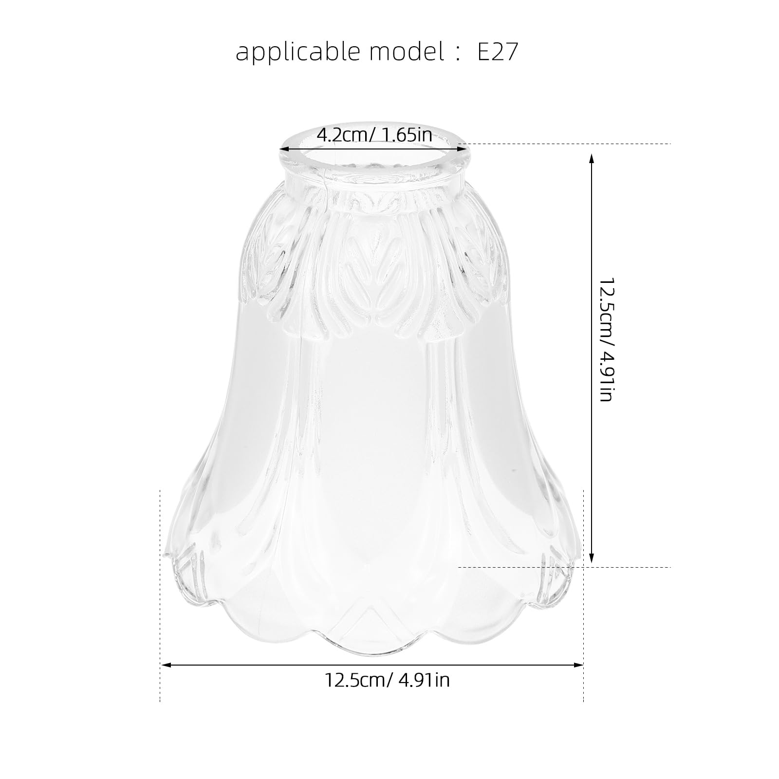 Ciieeo 1pc Tulips Frosted Glass Lamp Shade for Ceiling Light Replacement Decorative Lampshade E27 Fitting Transparent Glass Cover for Home Decor - Image 3