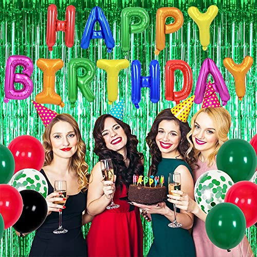 Image of TONIFUL 3Pcs Green Door Streamers,Green Photo Booth Backdrop,Metallic Streamers Green Foil Fringe Curtains for Birthday,Christmas,New Year,St. Patrick's Day Party Streamers Decor(9.9ft x 6.6ft)