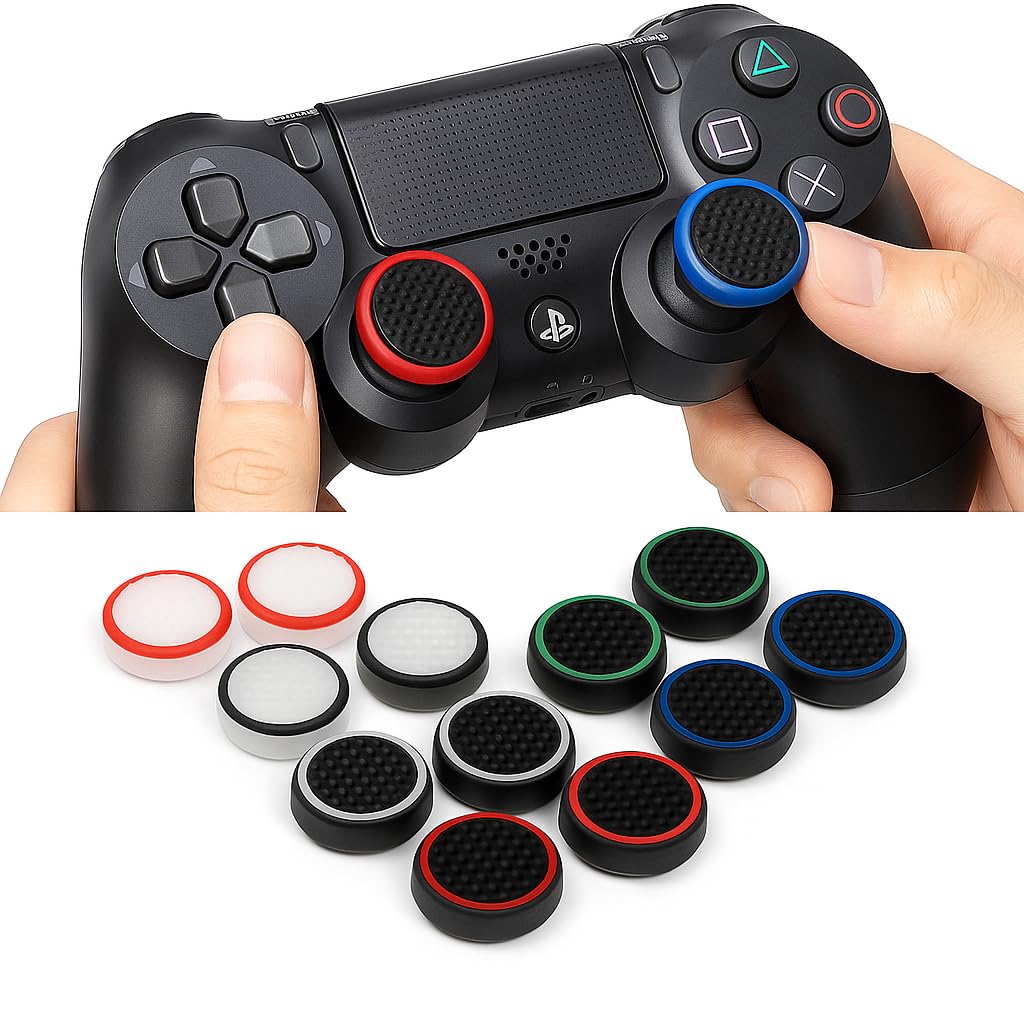 KACA 6 Pairs/12 PCS Controller Joystick Replacement Silicone Luminous Thumb Stick Grips Caps Cover Compatible with PS5 PS4 PS3 Xbox One/360 Game Controller-image-6