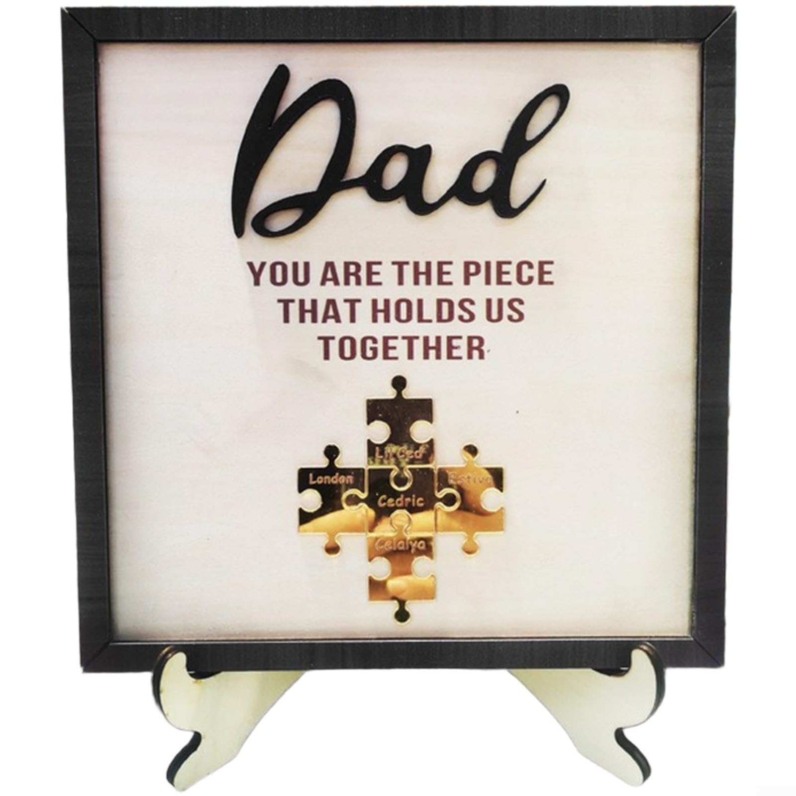 Cornice portafoto in legno personalizzata per papà, idea regalo per la festa del papà, stile europeo (20 x 20 cm)