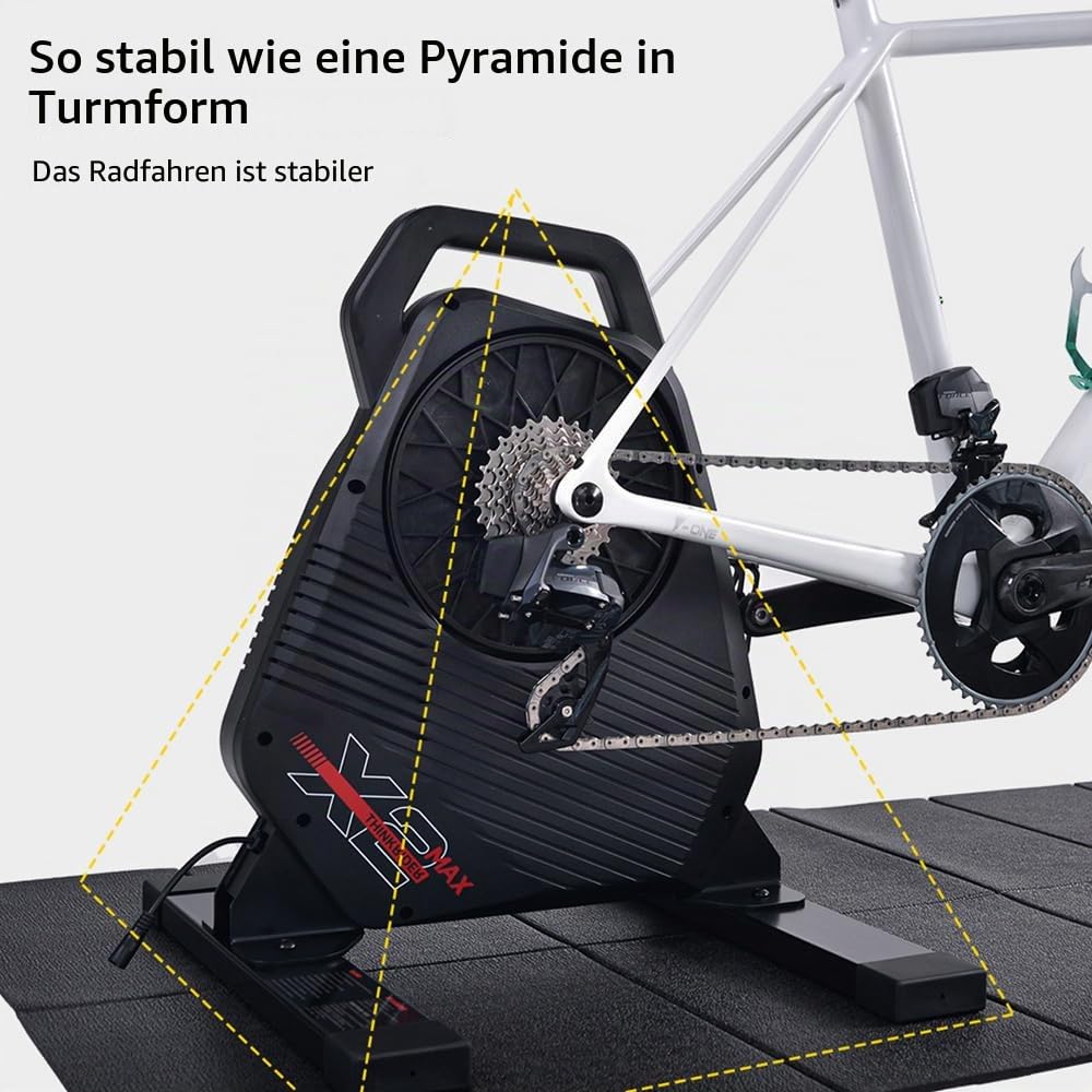 ThinkRider X2Max Smart Fahrradtrainer, leises und tragbares Indoor-Cycling-Gerät mit 18% Steigungssimulation, ANT+ und BLE