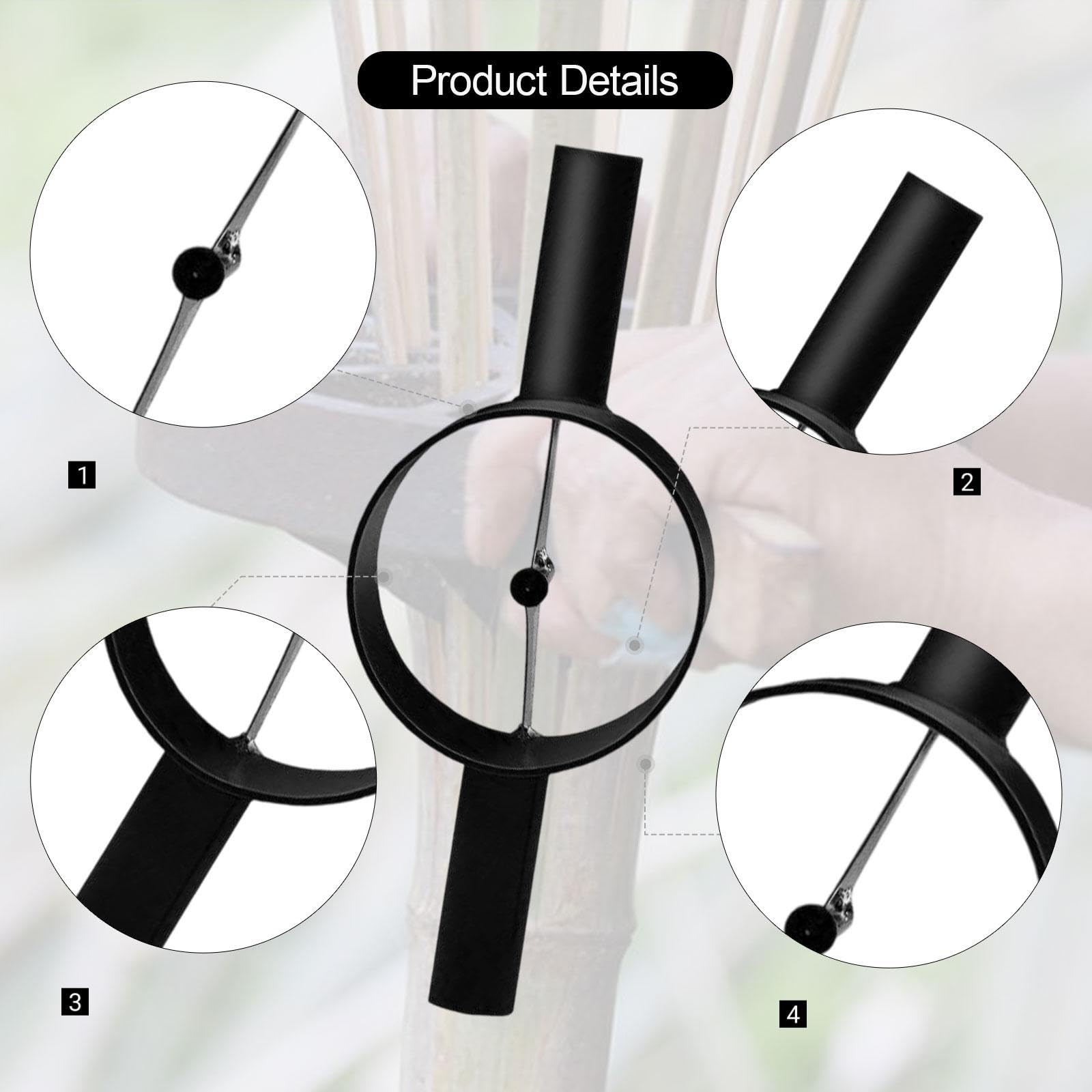 Fendeur à Bambou Manuel en Acier, Séparateur de Bambou Robuste avec Manche Allongé, Outil de Fendage Efficace pour Artisanat, Vannerie et Projets DIY (Noir, 2 Coupes)