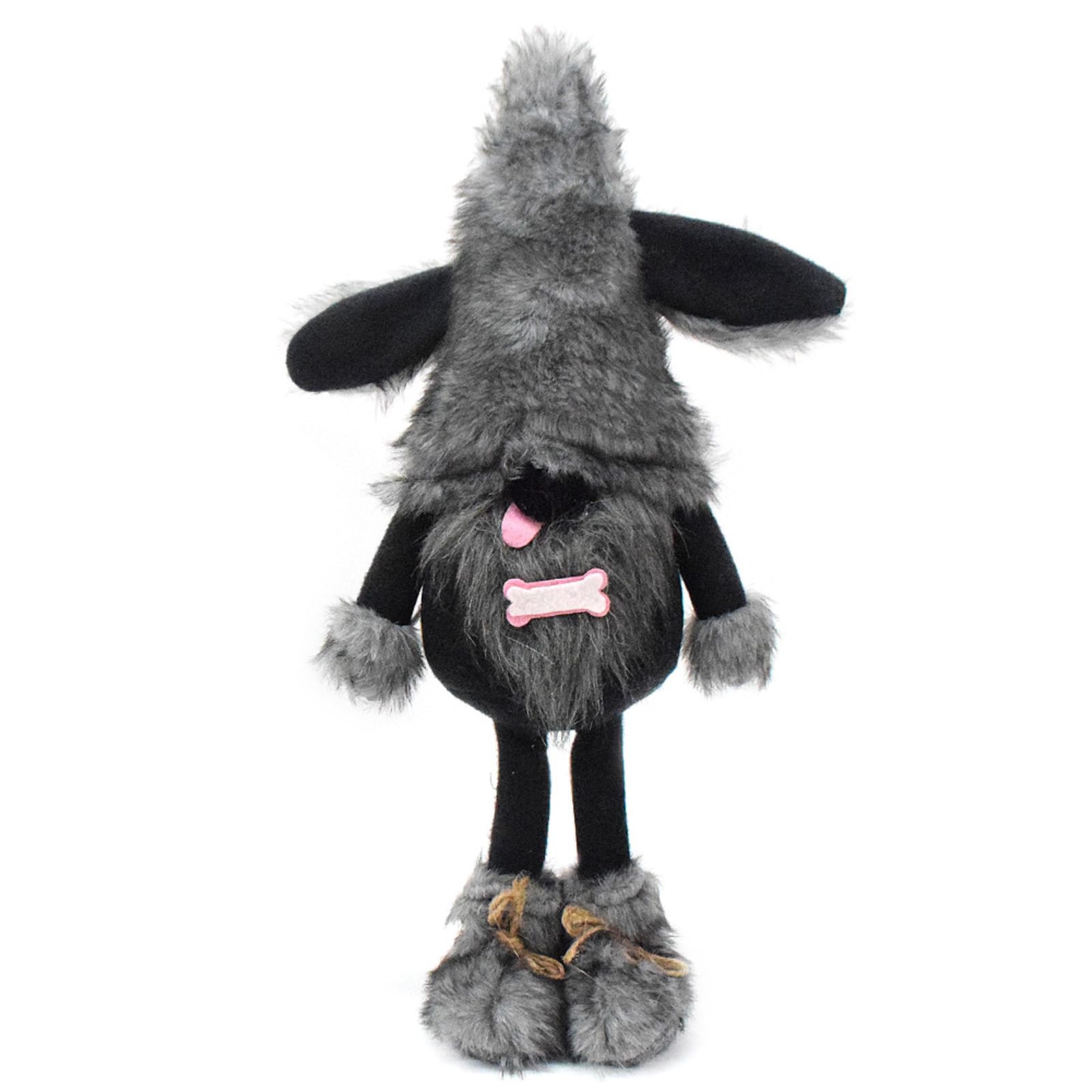 Nain de chien noir peluche décorative pour étagère anime