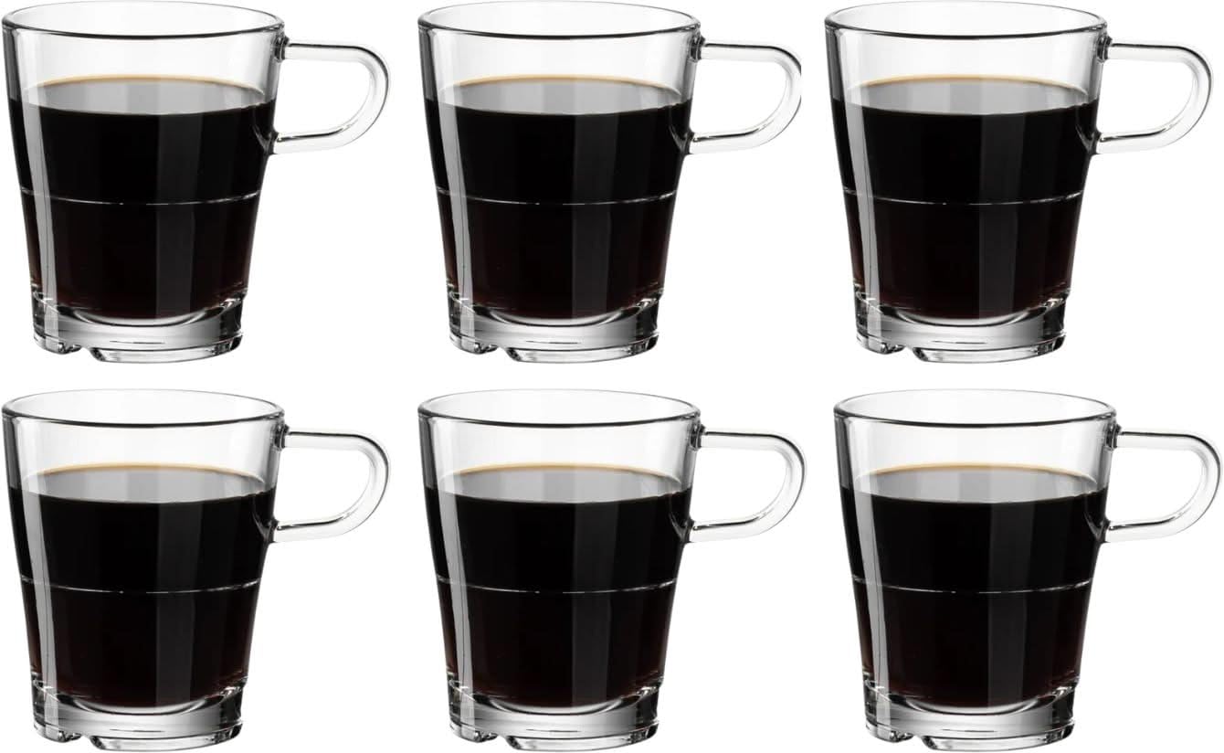 Mug avec anse Senso Leonardo en verre transparent pour éviter les brûlures aux mains