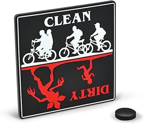 Genuine Fred Stranger Things - Letrero magnético para lavavajillas, diseño de LIMPIA/DIRTY, multicolor