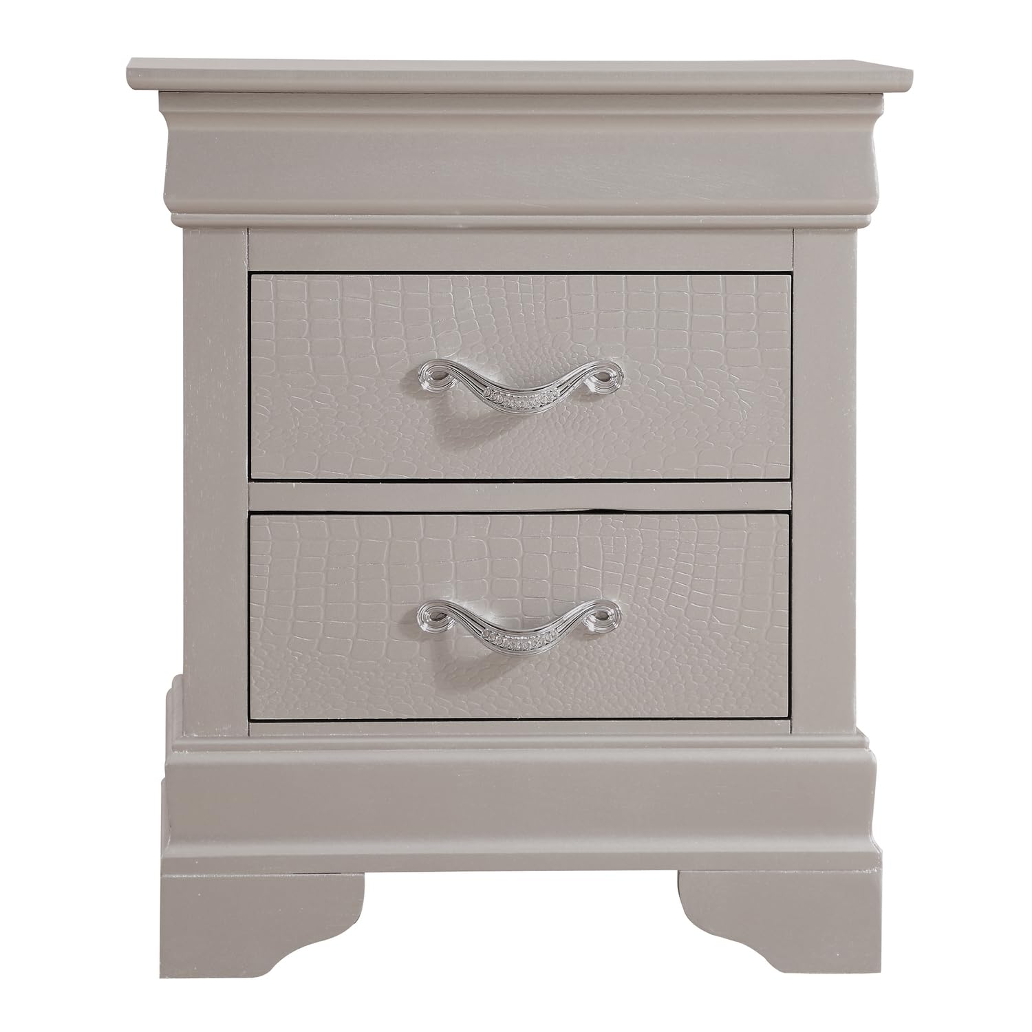 Passion Furniture Lorana 2-Drawer Champagne Nightstand PF-G6500-N