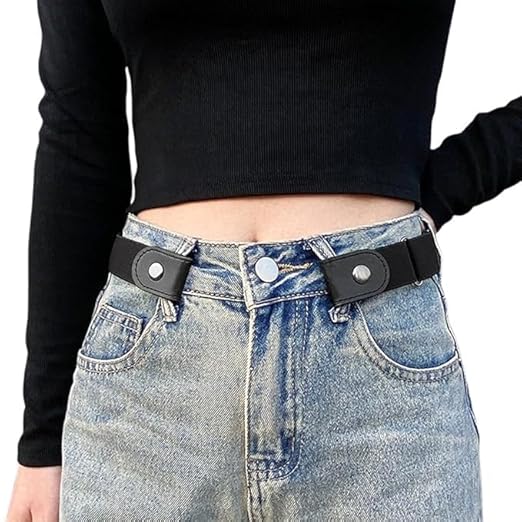 Finaxo Buckle Free Elastic Invisible Belt for Women Jeans/Dresses, Ladies Belt for Jeans, Adjustable Belt for Women Jeans, Buckle-Free Invisible Elastic, Adjustable And Invisible Stretch belt.