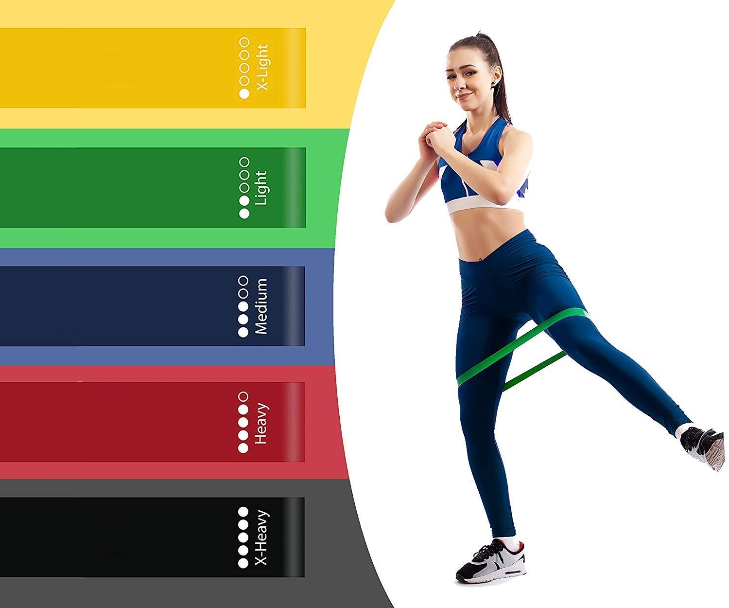 ZURATO Latex, Tpe Resistance Exercise Loop Bands, Resistance Bands Set (5pcs) Exercise Bands for Resistance Training Fitness Workout Exercise Tubes for Home Workouts Boxing Training