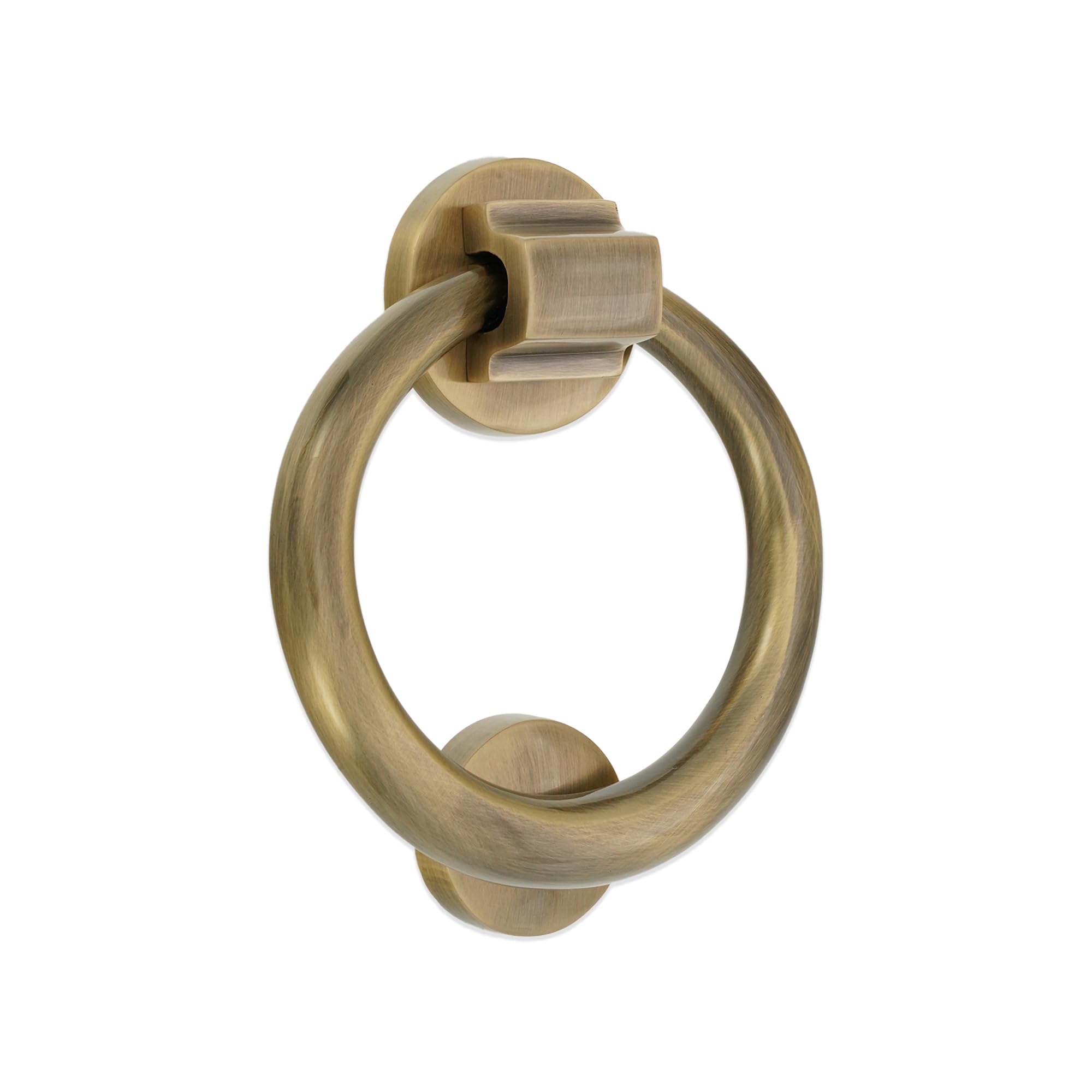 Infinity Decor Antique Classic Ring Door Knocker 110mm - Solid Brass Front Door Furniture Knocker