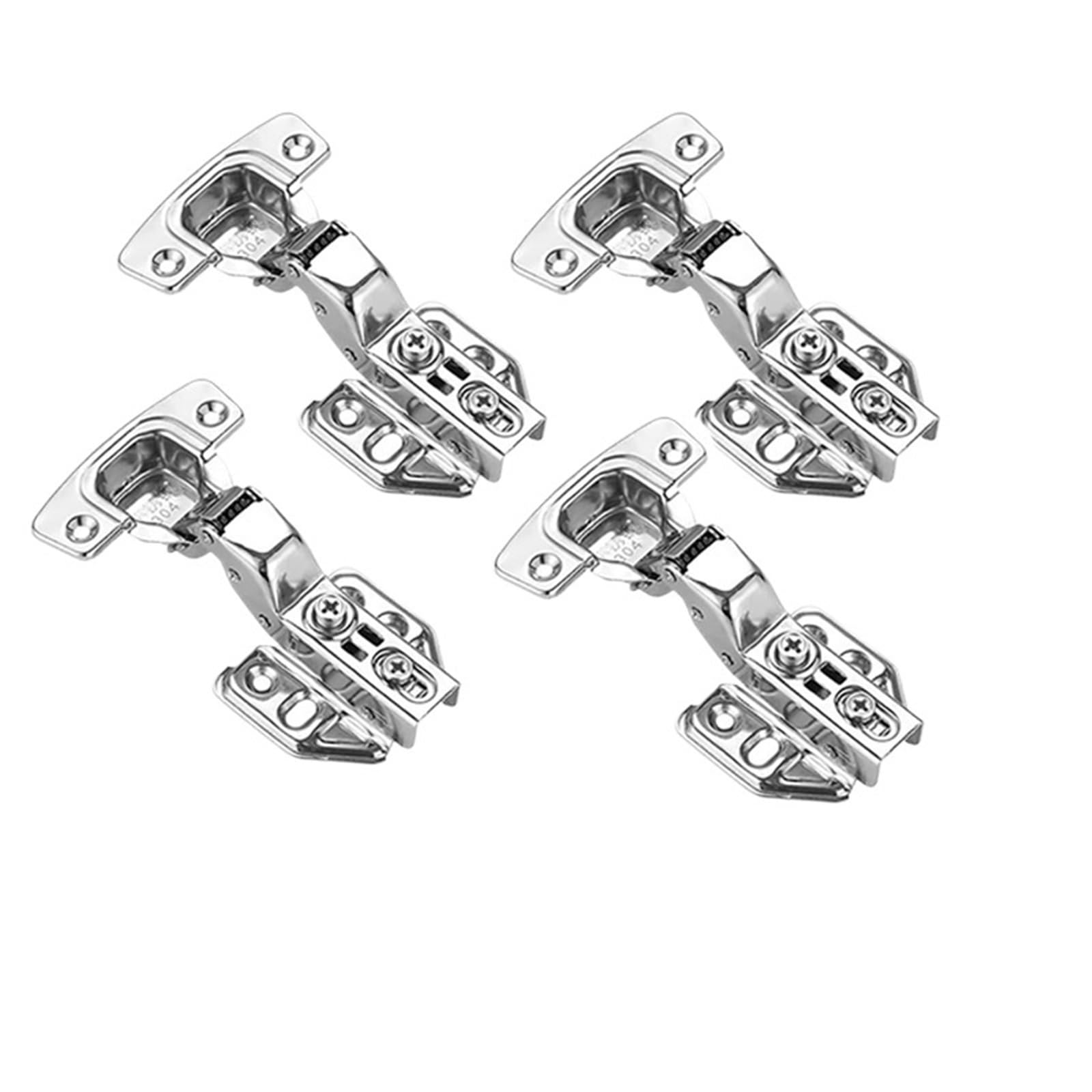 2/4/6/8Pcs Cabinet Door Hinges Stainless Steel with Screws(4Pcs)