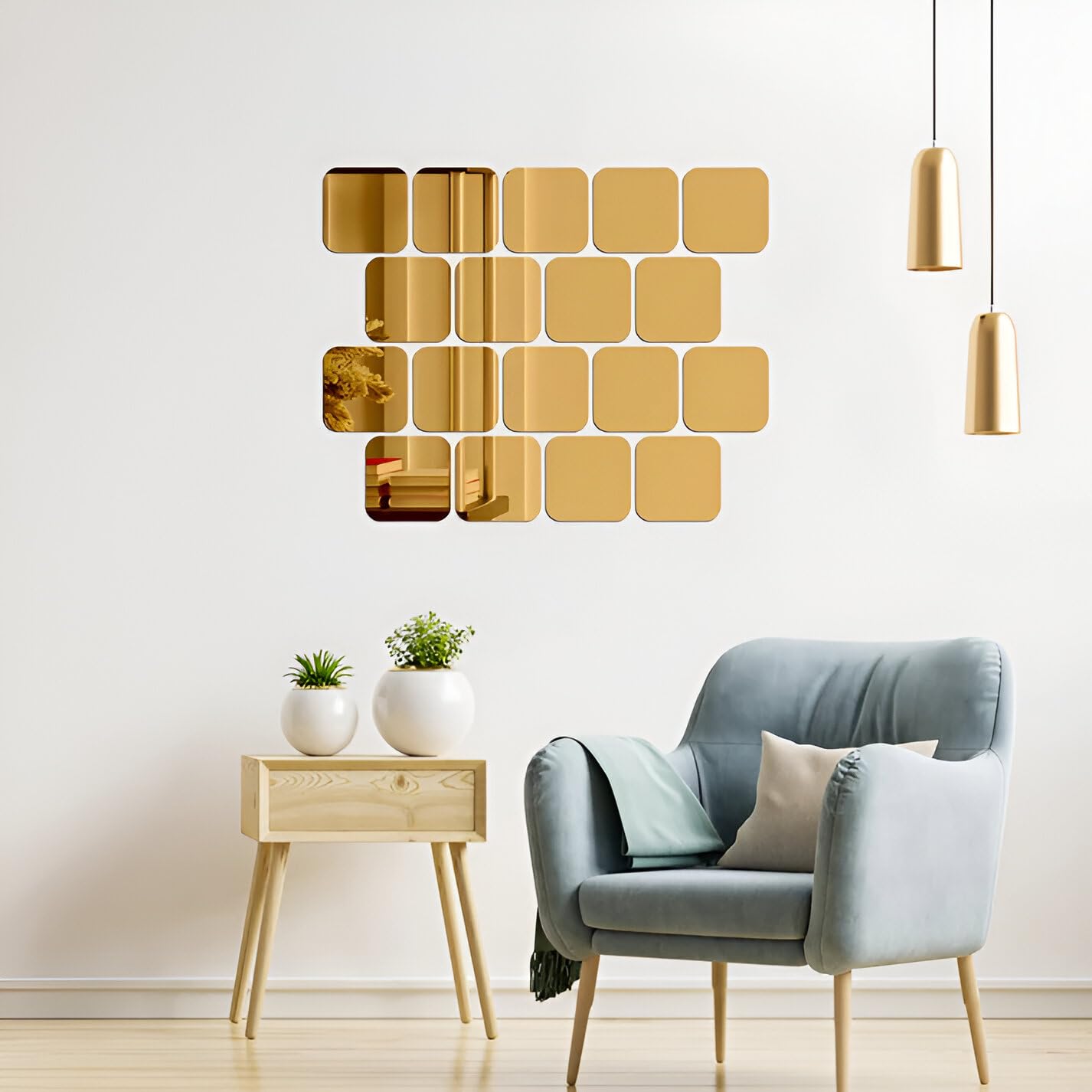 NOHUNT 12 Piece Big Square Golden Mirror Stickers for Wall, Acrylic Mirror Wall Sticker, Mirror Stickers for Wall, Acrylic Mirror Wall Mirror Stickers, Acrylic Stickers, (5x5 Inch) (Gold) (B0D94GMK16) Amazon Price History, Amazon Price Tracker