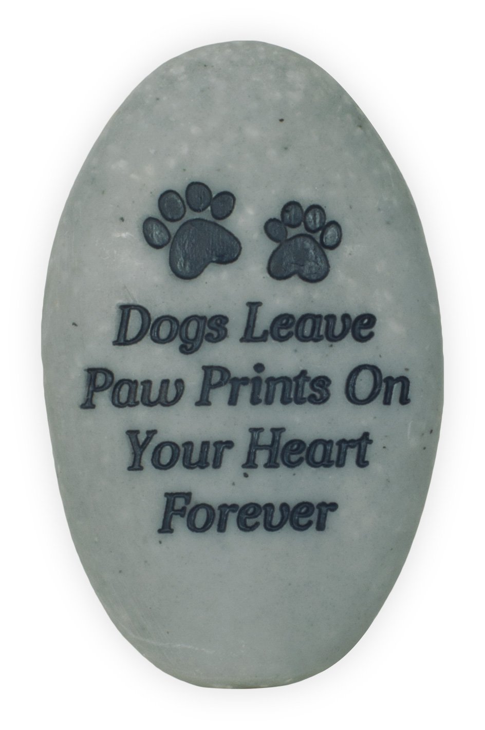 AngelStarDogs Leave Paw Prints On Your Heart Forever Rainbow Bridge Pet Stone, Deep Grey