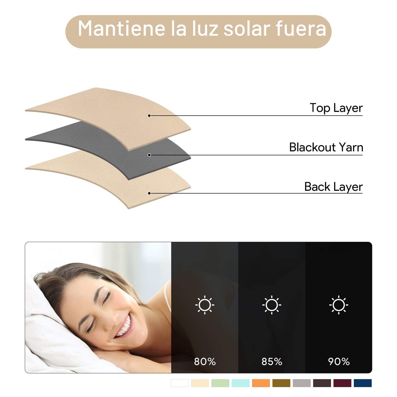 Cortina para Exteriores Impermeable con Anillos, Adecuada para Balcones, Pérgolas y Terrazas (132 * 245 cm, Beige)