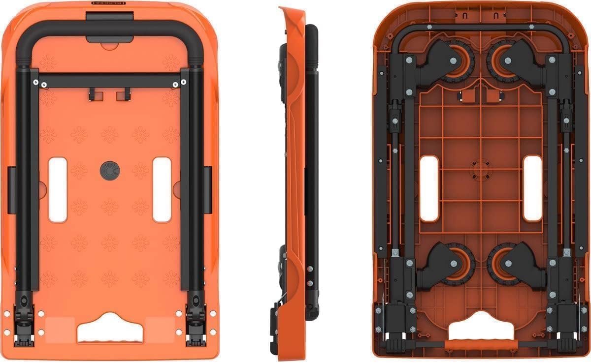 Carrello Pieghevole BLACK+DECKER Chariot – Compatto, Leggero, Con Struttura Robusta, Nero-arancio, Ideale Per Trasporto E Uso Quotidiano