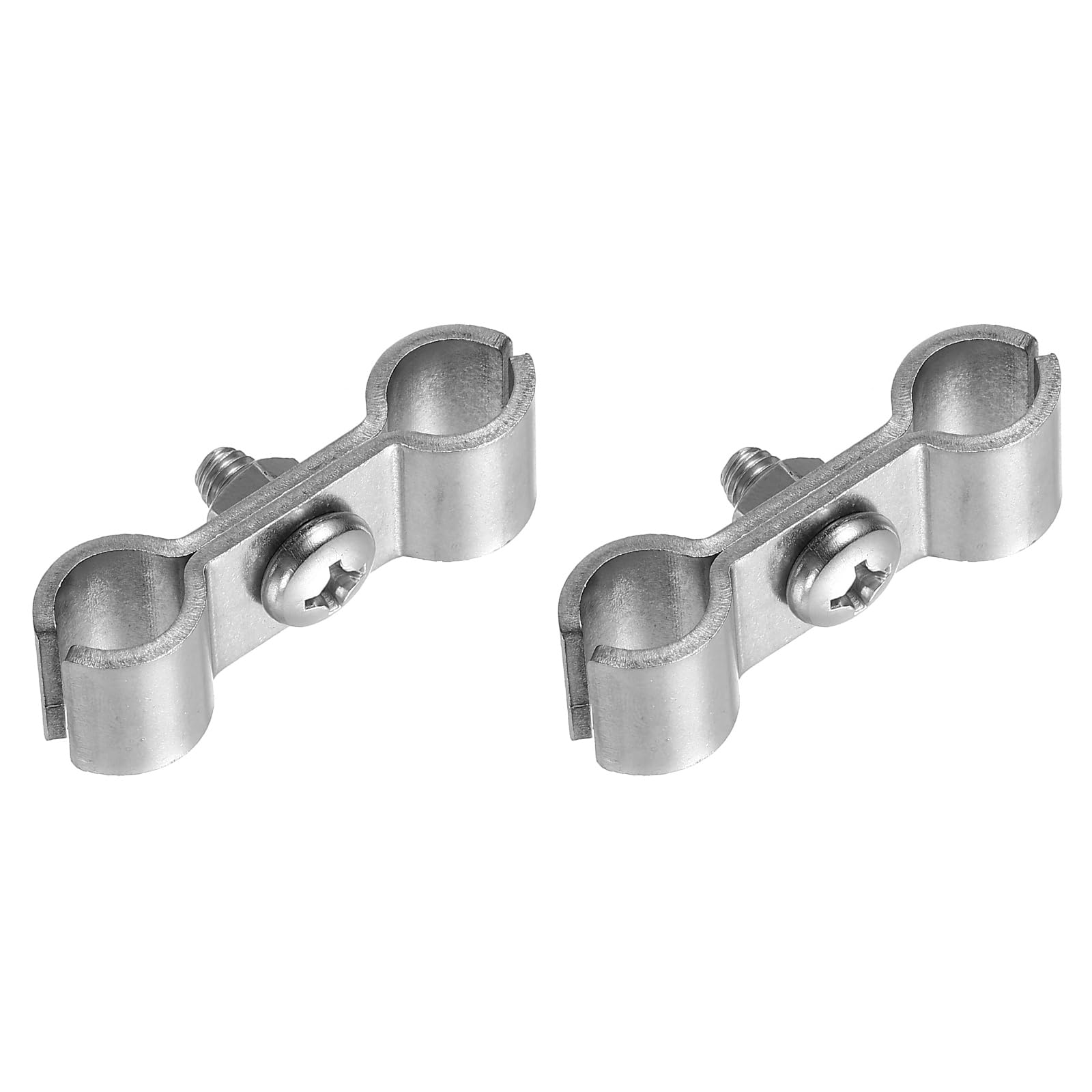 sourcing map 2pcs Chain Link Fence Panel Clamps, Dog Kennel Clamps for 3/8"(10mm) Round Pipe Frame, 304 Stainless Steel Fence Connector Temporary Dog Cage Hardware Parts with Bolts and Nuts