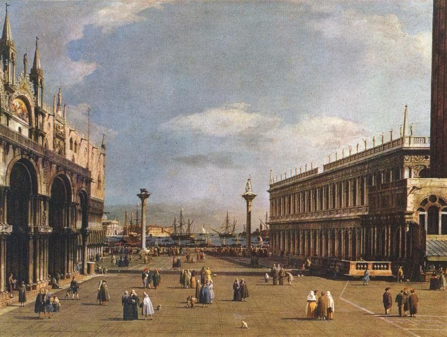 La Piazzetta de Canaletto cuadro sobre lienzo de 60x90cm de SERENDIPITP