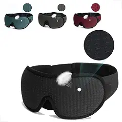 Máscara de Dormir 3D Tapa Olhos 100% Bloqueadora Luminosidade com alça ajustável Mascara de Sono (Preto)