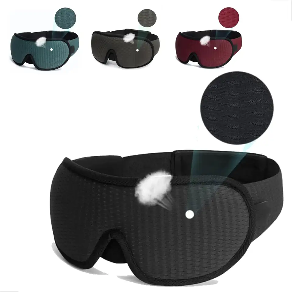 Máscara de Dormir 3D Tapa Olhos 100% Bloqueadora Luminosidade com alça ajustável Mascara de Sono (Preto)
