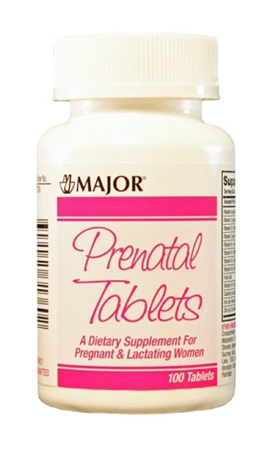 MAJORPharmaceuticals Major PRENATAL TABS ASCORBIC ACID-100 MCG Pink 100 Tablets UPC 309045313602