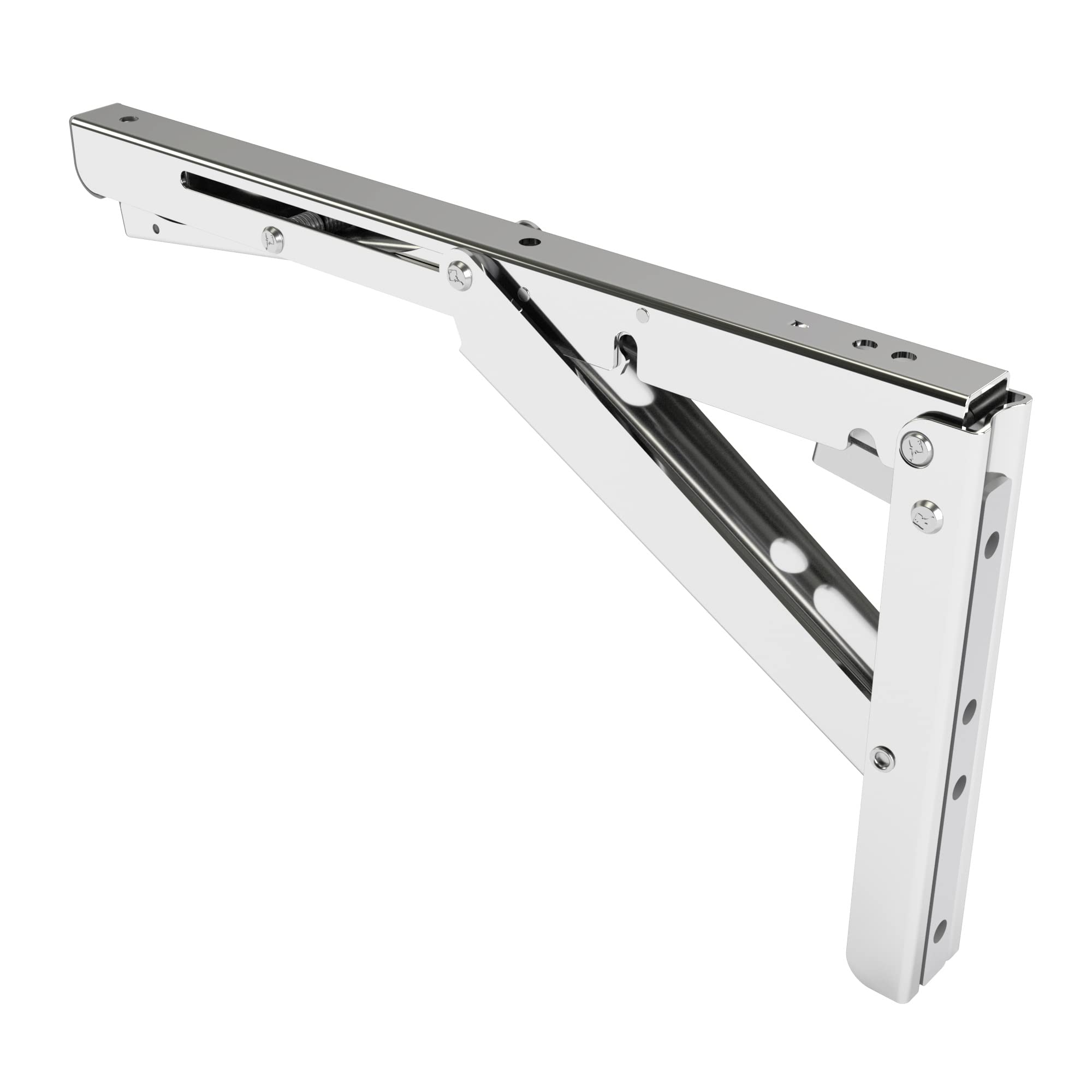 UMAXO - Soporte de Mesa Plegable de Acero Inoxidable de con Amortiguador de Cierre Suave EB-303-DA, Consola Plegable de hasta 100 kg de Carga, Soporte de Solapa de ROCA/Sugatsune