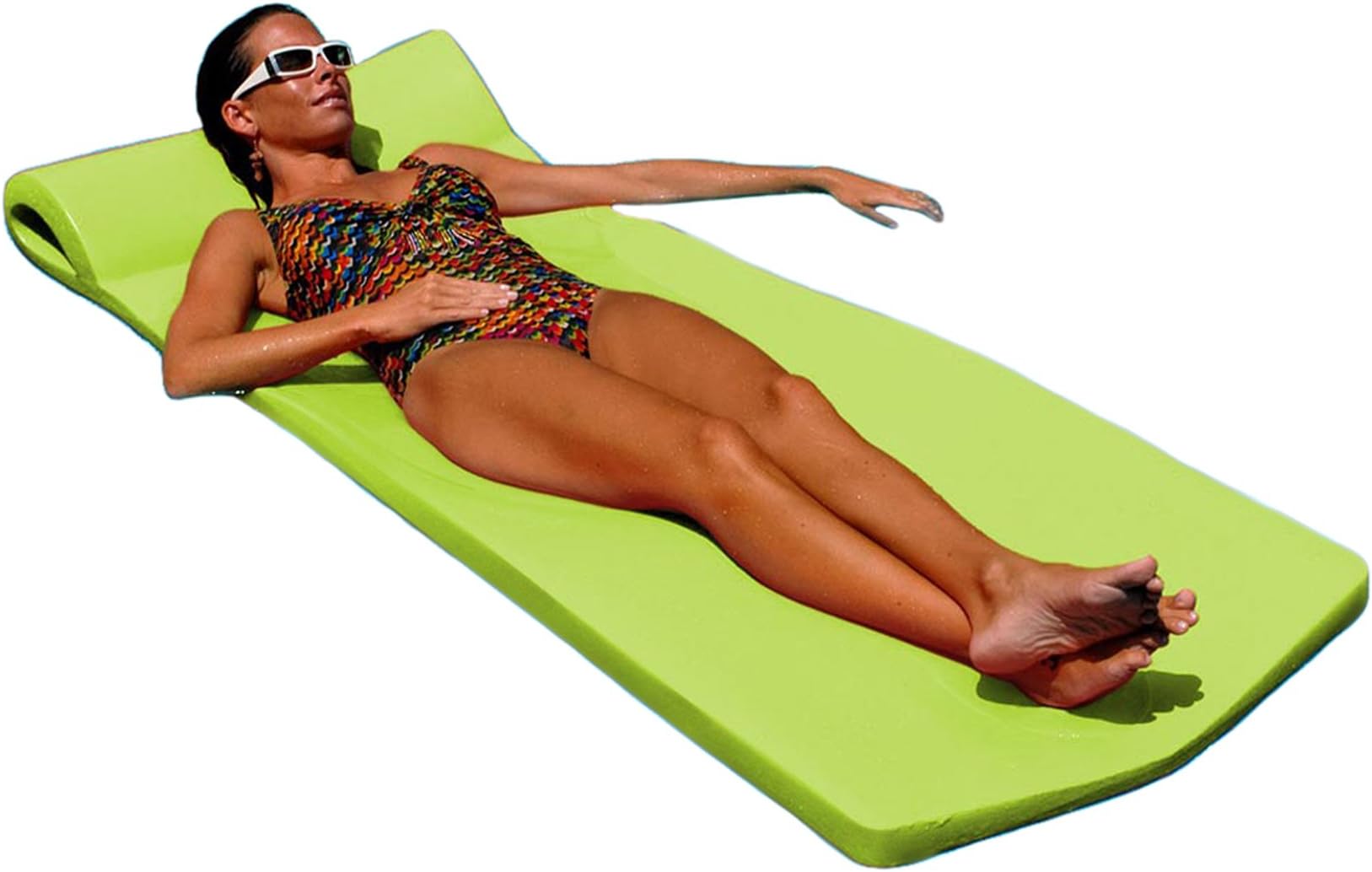 Texas Recreation Sunsation Swimming Foam Pool Floating Mattress, Lime, 1.75" Thick