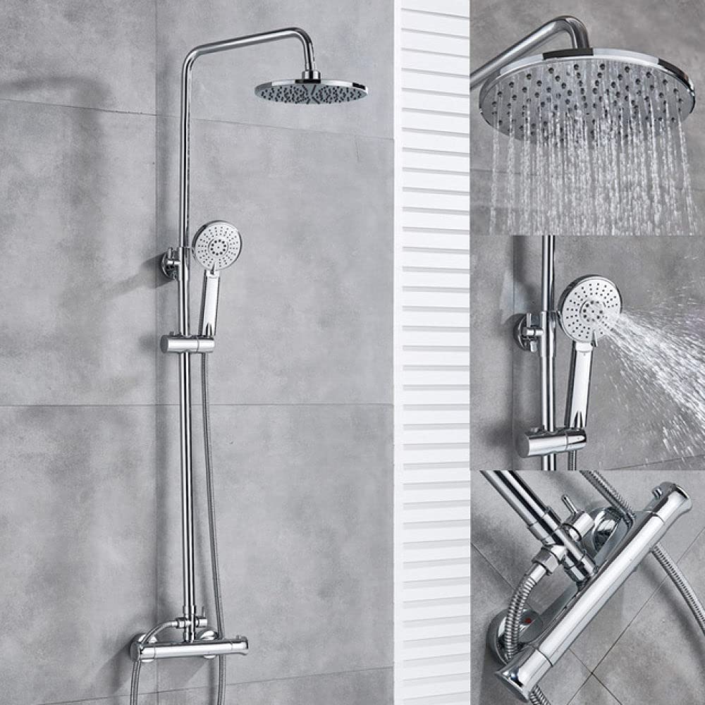Mitigeur de douche thermostatique mural avec colonne effet pluie C