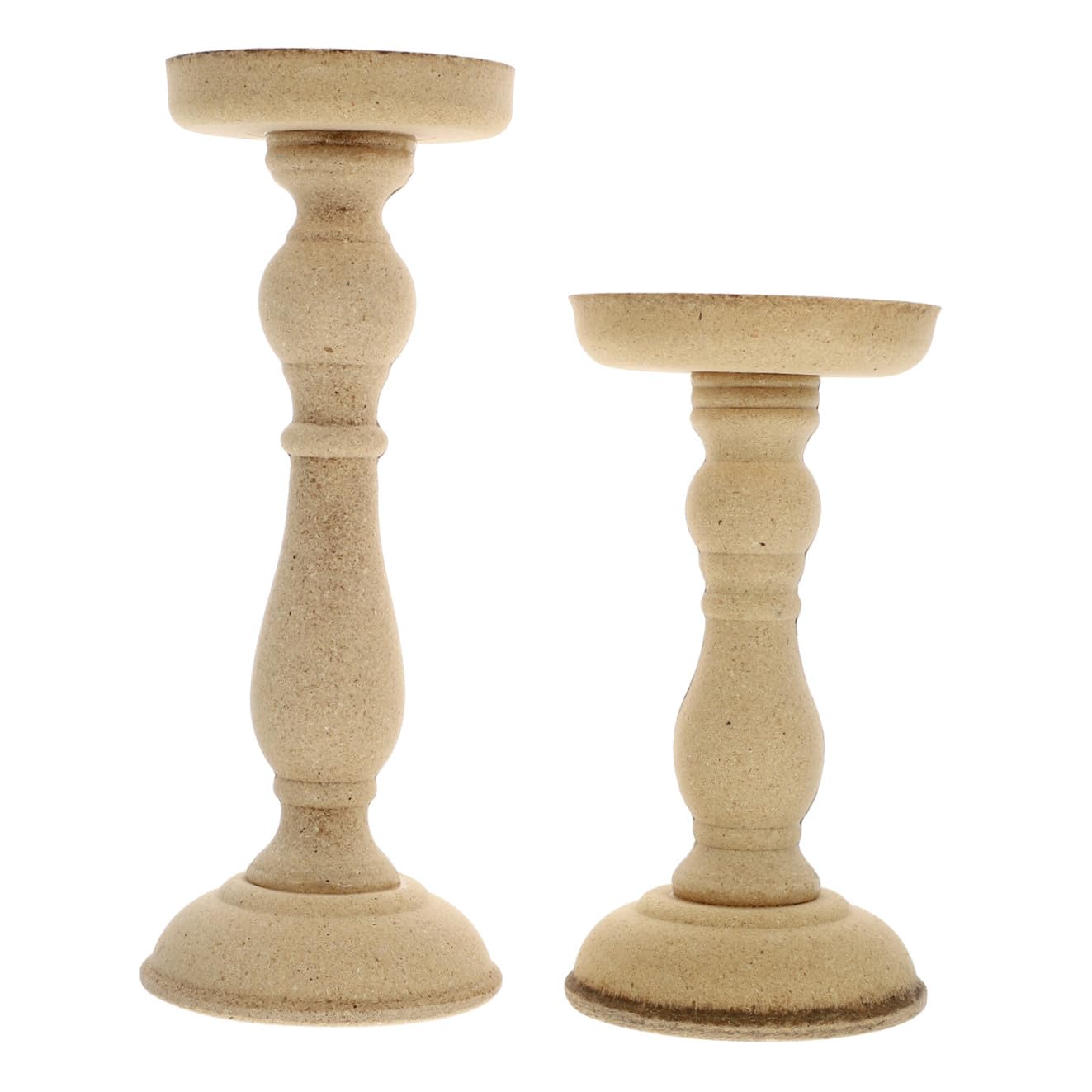 Candelabro Retro Nórdico de Madera Compacta, 2 Piezas