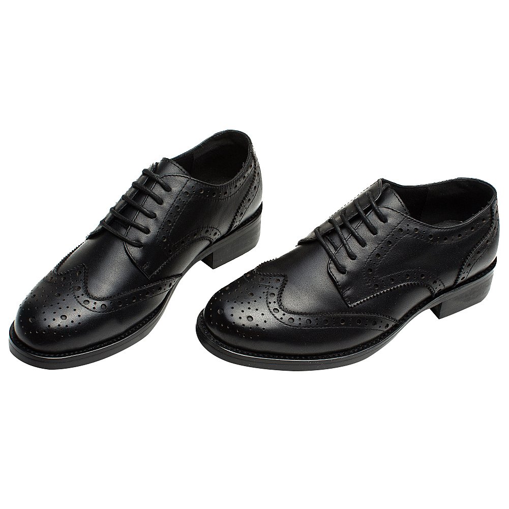 rismart Donna Brogue Appuntito Dito del Piede Pelle Oxfords Scarpe Stringate Basse