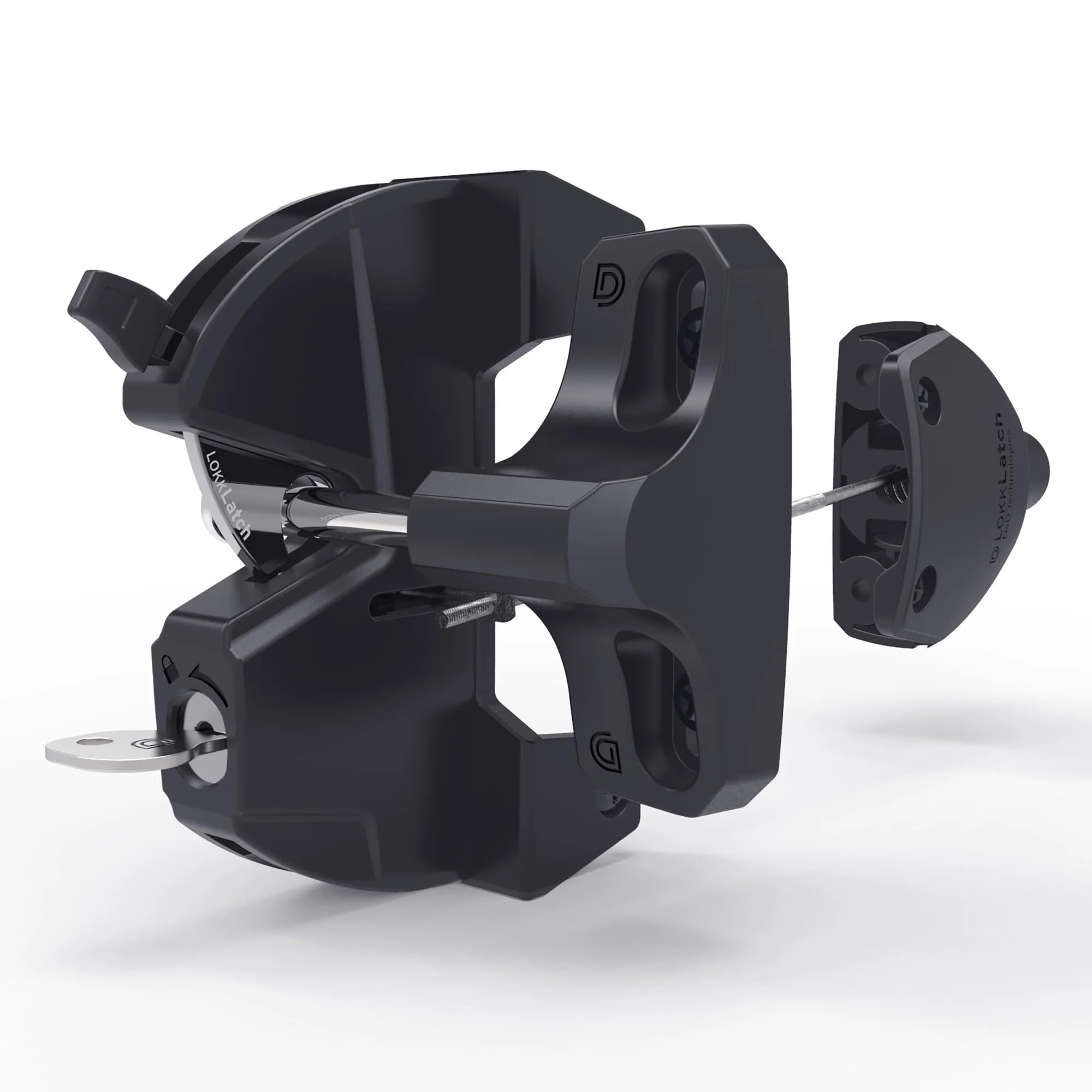 D&D Technologies LL3ABL LokkLatch Gate Latch with External Access Button, Key Lockable and Operates On Both Sides of The Gate, for Square Frame Post,