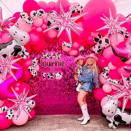 Image of PartyWoo Pearl Pink Star Spike Balloons 10pcs Explosion Foil Mylar Balloons