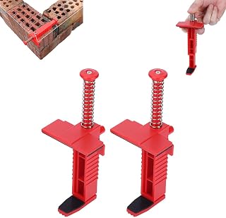 Mud Brick Worker Steel Wire anchoring Level Measuring Tool Engineering Accessories Brick Lining Track Steel Wire Drawer Brick Laying Tool Fixer Construction Engineering Accessories 2 Piece Set (red)