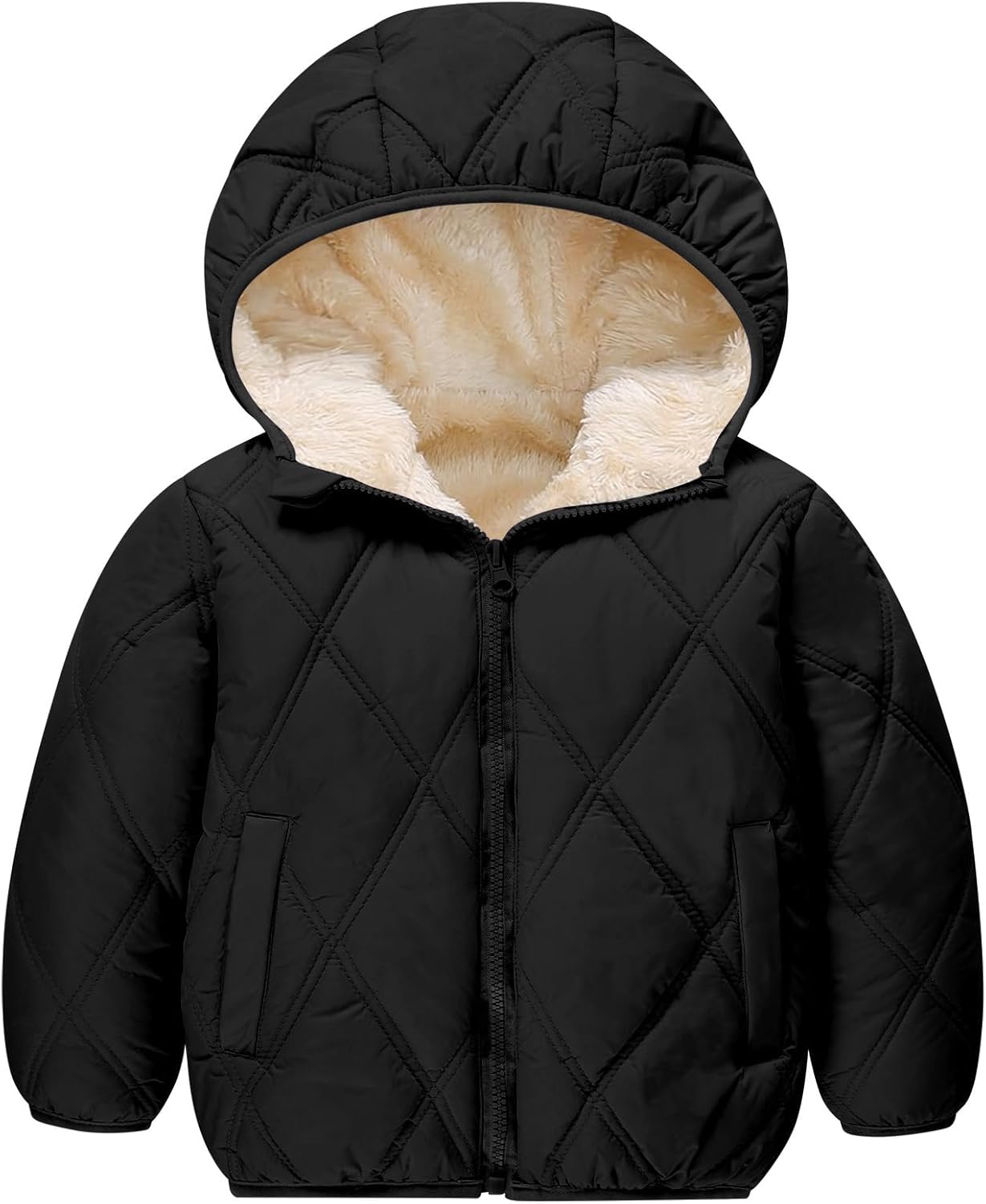 Cuddomper Baby Girls Winter Coat Toddler Puffer Jackets Fleece Outwear 12M-5T