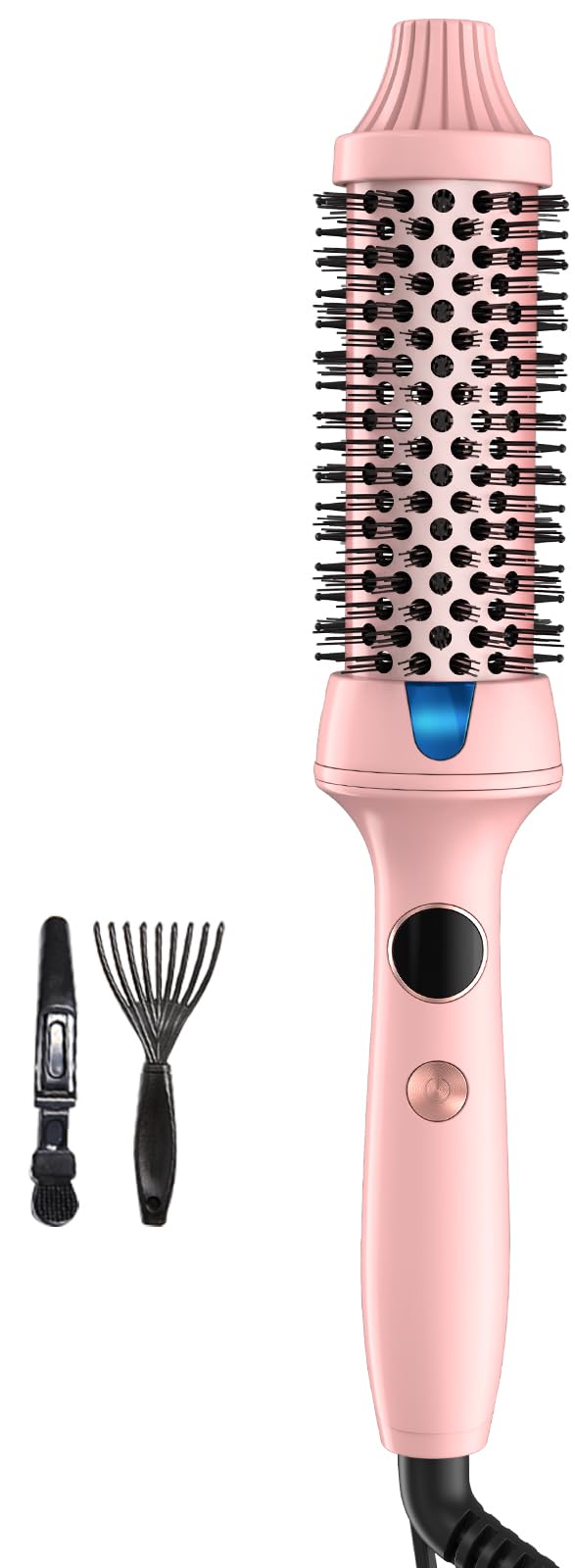 Desalo 1.5″ Thermal Brush for Voluminous Blowout Curls, Negative Ion Heated Round Brush for Shiny & Anti-frizz Styling, 12 Heat Settings for All Hair