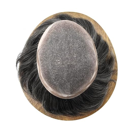 Miniatura 5 de Mens Toupee Hair Piece Real Human Hair Fine Mono Toupee para hombres Sistema de reemplazo de cabello para hombre postizo Protesis Capilar Para
