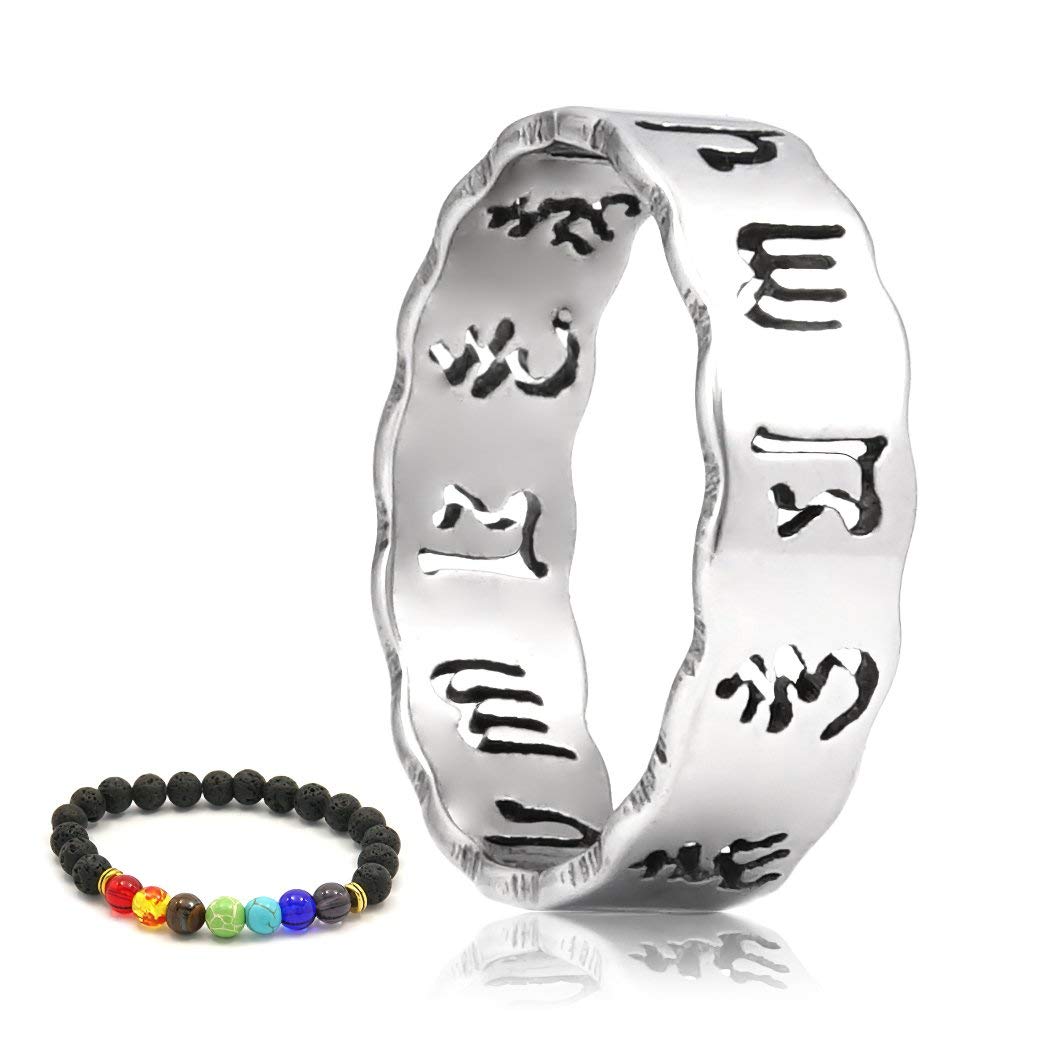 Minimalist Om Mantra Ring Stainless Steel Meditation Healing Inner Peace Strength Accessory for Men Women