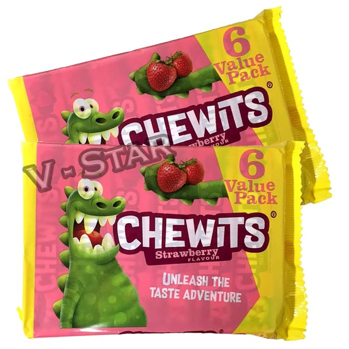 Buy CHEWITS Strawberry Flavour Chewy Sweets 6 x 30g Packs. (2) Online