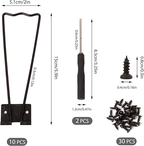 Miniatura 2 de 10 piezas de caballete de hierro con marco trasero, soporte trasero con 30 tornillos y 2 destornilladores para fotos marcos de fotos