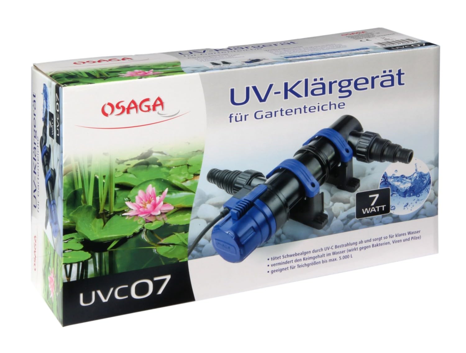Osaga 7 Watt Uvc Teichklärer Wasserklärer Lichtfilter Klärer Vorklärgerät Gerät