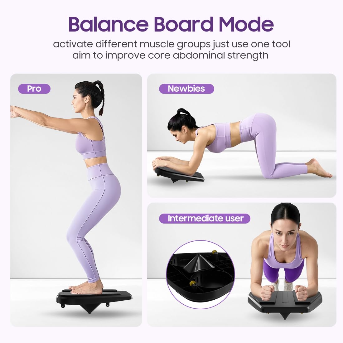 Pnknose Pilates Reformer Set 6-in-1 - Abdominal Exercise Board With Accessories, Home Pilates Equipment