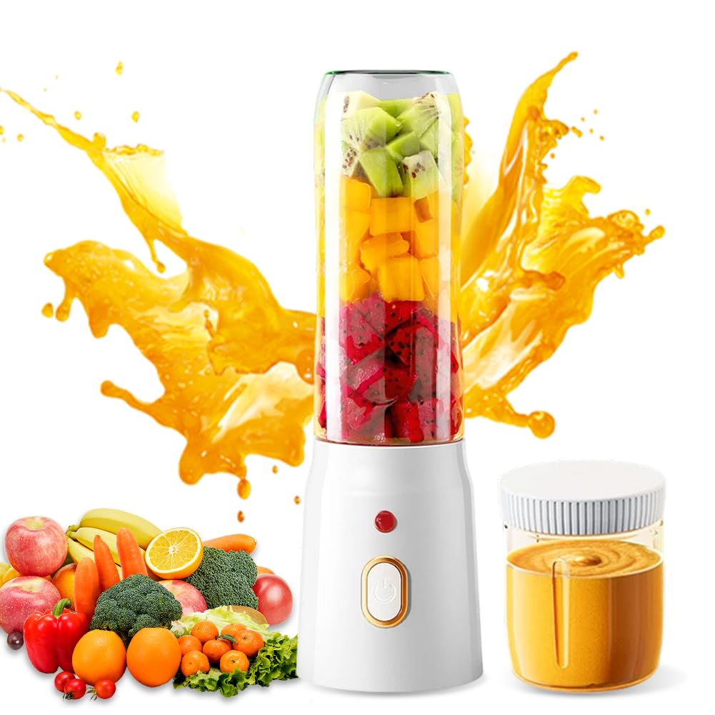 Mixeur portable à emporter - 500 ml - Mixeur portable avec 10 lames - Mini gobelet avec couvercle - Rechargeable par USB - Pour jus de fruits, smoothies et aliments pour bébé