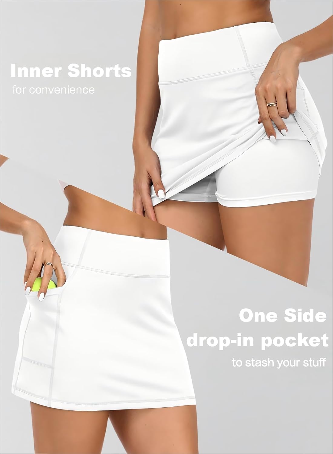 Hiverlay Skorts for Women High Waisted Tennis Skirt with Pocket Golf Skirts Built-in Shorts for Pickleball Running Workout - Image 4
