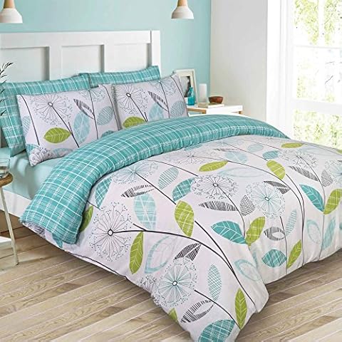 Dreamscene Floral Duvet Set, Teal and White Cover